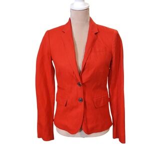 J. Crew Schoolboy Red Blazer Suit Jacket Women Size 2 Classic Old Money Timeless